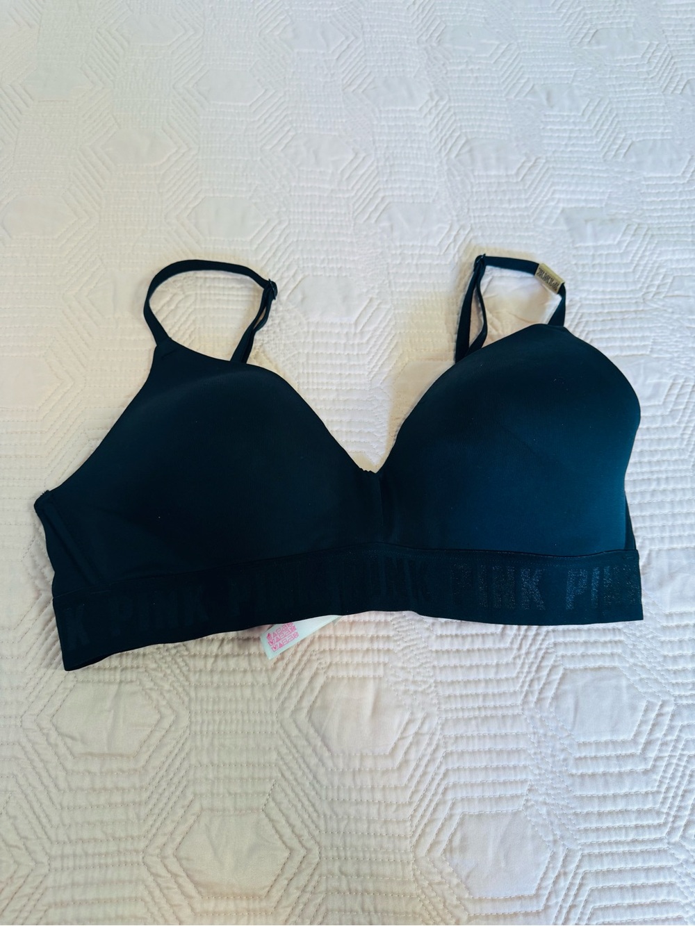 PINK Victoria's Secret Black Seamless Light Support Bra